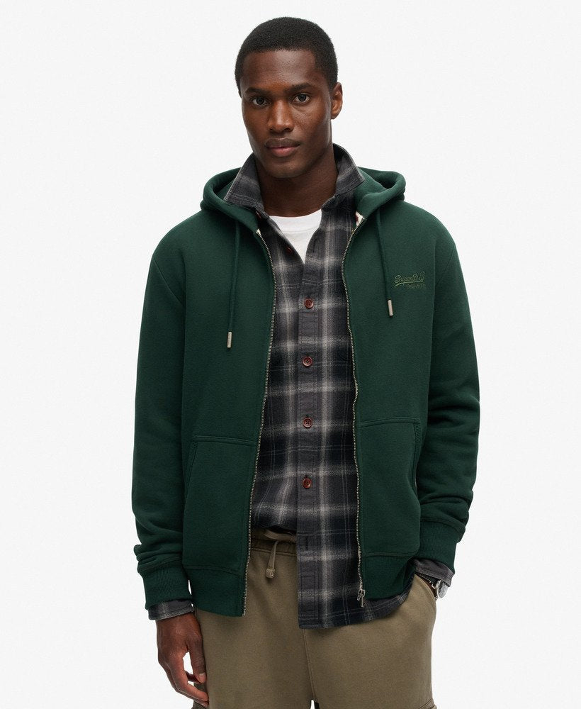 Superdry Classic Zip Hoodie In Forrest Green