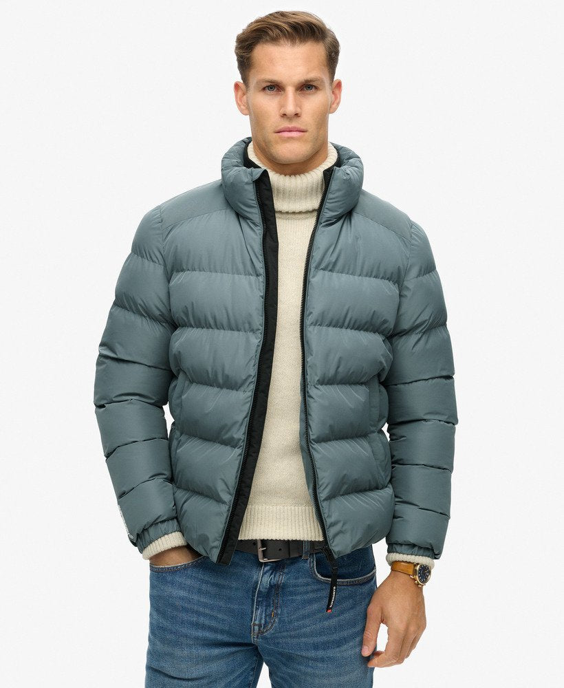 Superdry Sports Puffer Jacket in Stormy Weather Blue