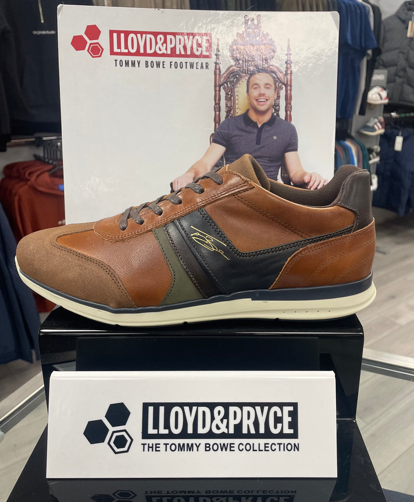 Lloyd & Pryce Men’s Tommy Bowe Gallo Leather Trainer in Umber Split