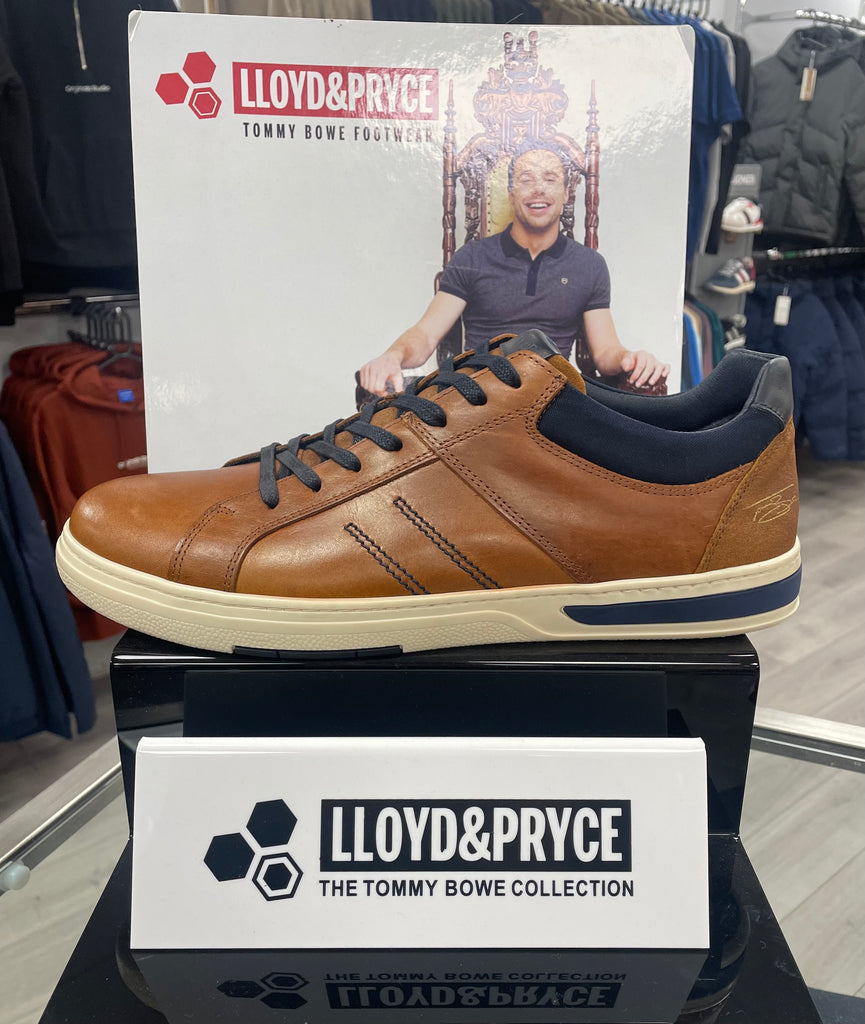 Lloyd & Pryce Men’s Tommy Bowe Petti Leather Trainers in Umber Tan