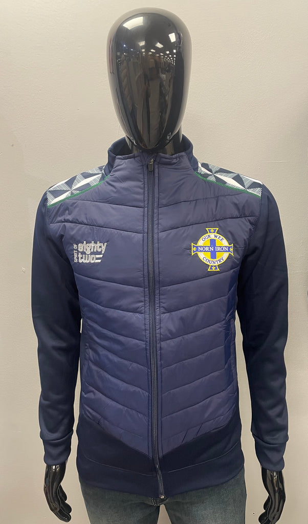 Northern Ireland Retro Football Spirit of 82 Full Zip Jacket in Navy with Retro Diamond