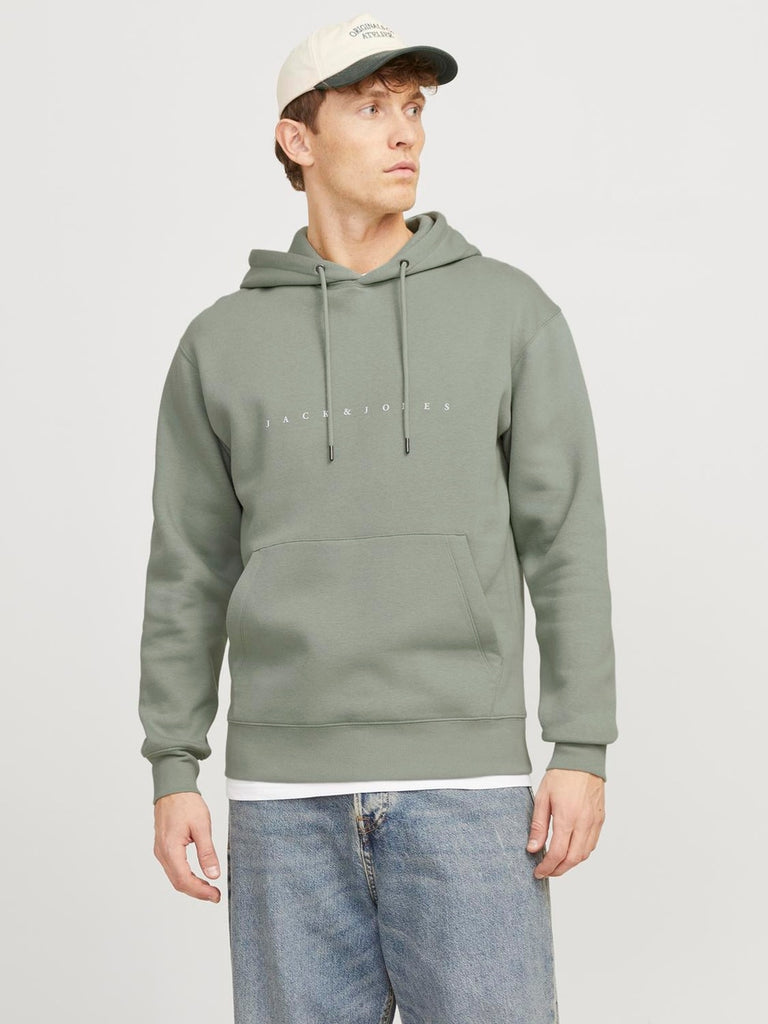 Jack&Jones Logo Hoodie in Iceberg Green