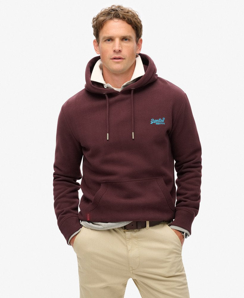 Superdry Essential Logo Hoodie in Rich Deep Burgundy