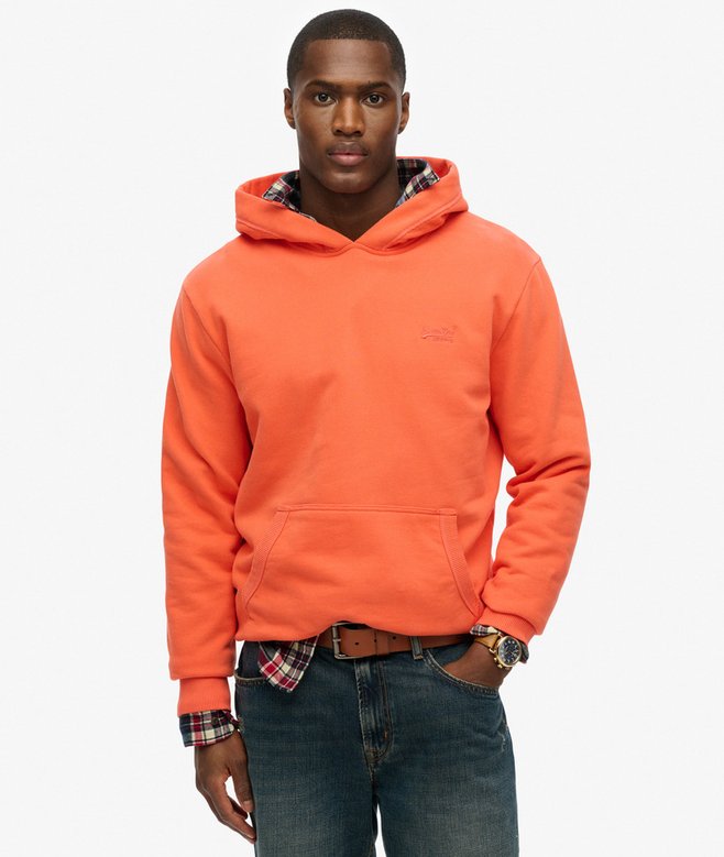 Superdry Essential Logo Hoodie in Hot Coral